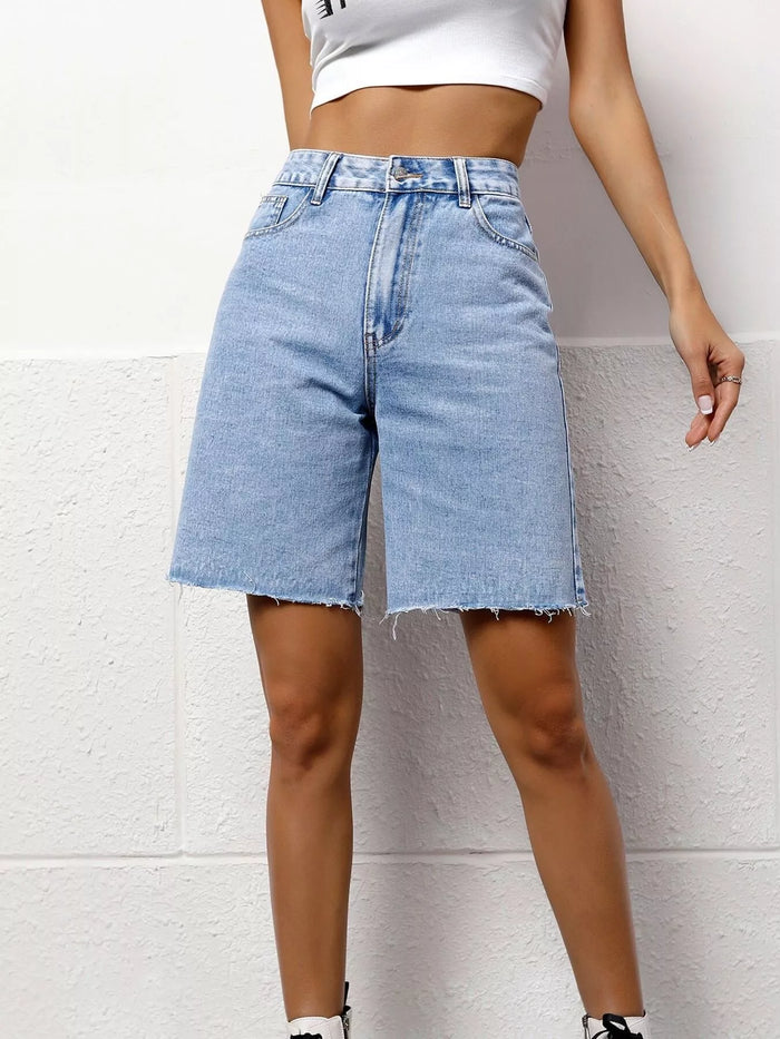 High Waist Denim Shorts - Lilixa.store