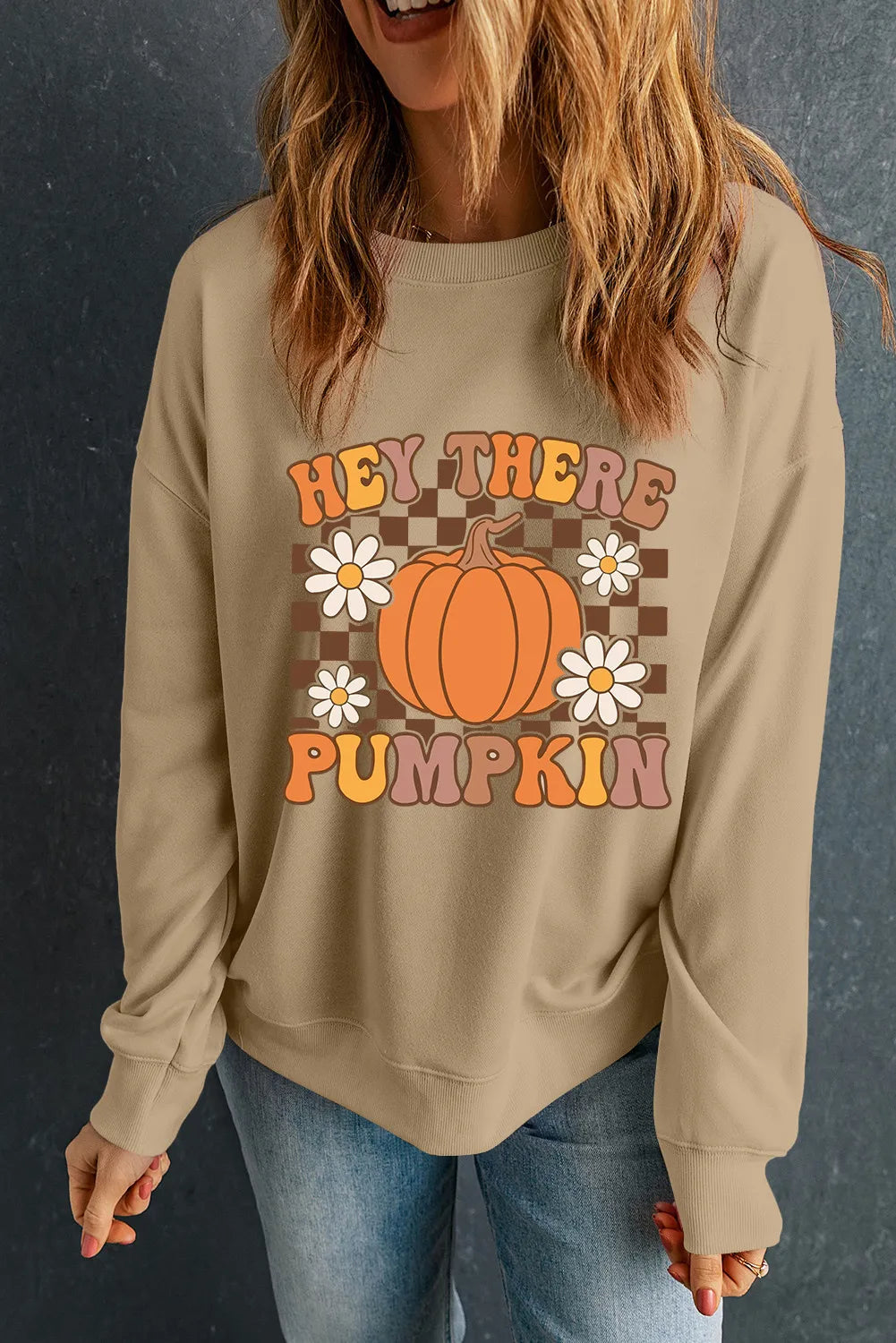 Pumpkin Graphic Long Sleeve Sweatshirt - Lilixa.store