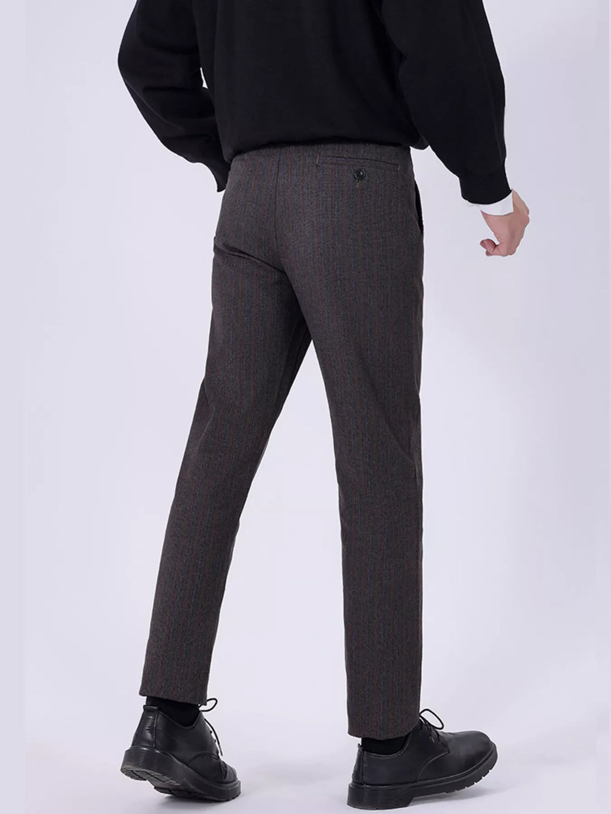 Men's Slim Fit Pants in Coffee Brown, view 2