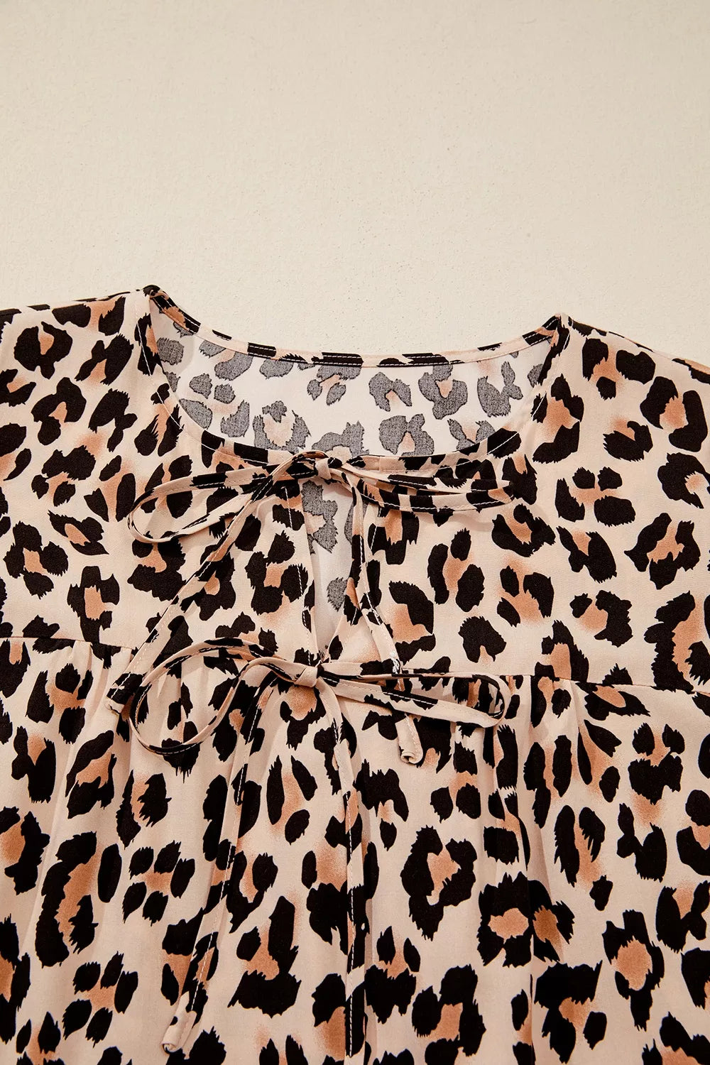Leopard Print Tie-Neck Blouse, view 6