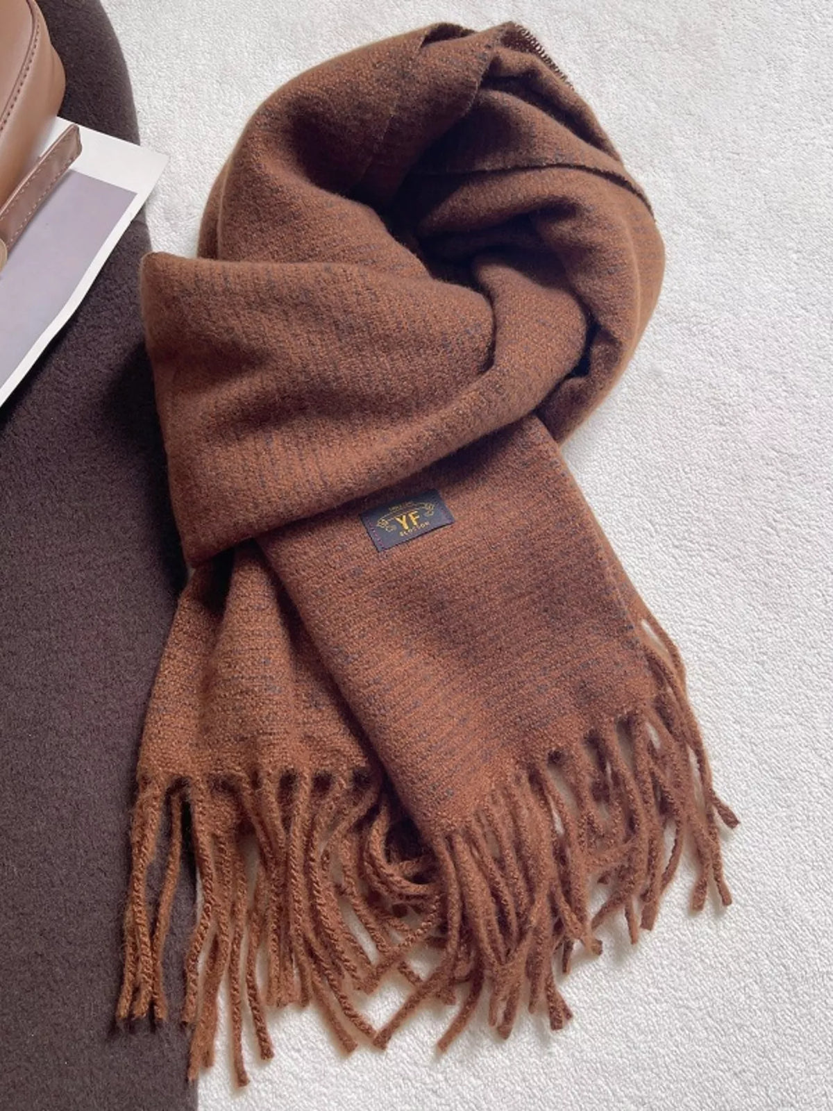 Warm Striped Tassel Scarf - Lilixa.store