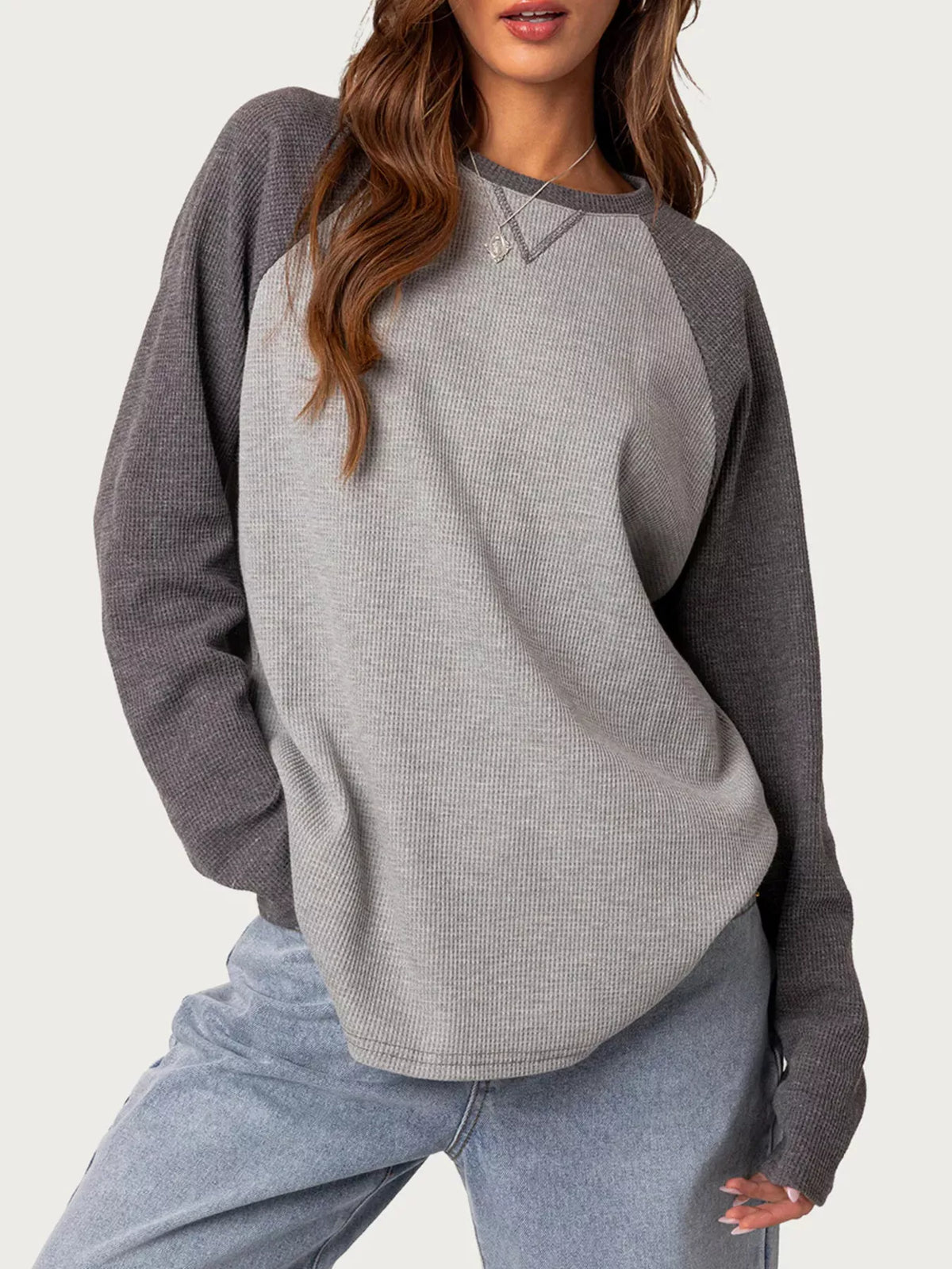 Color-Block Raglan Long Sleeve T-Shirt