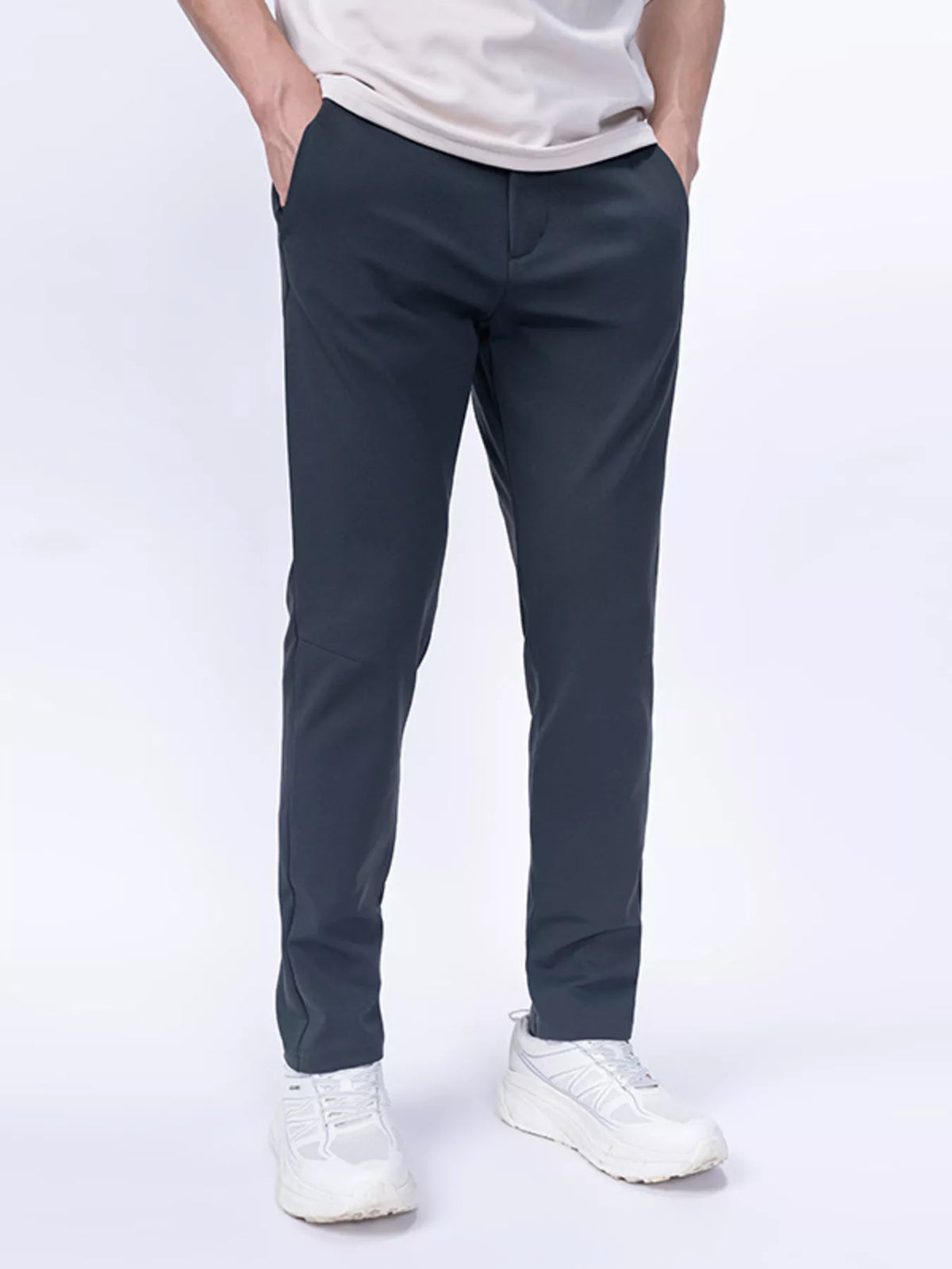Men's Plus Size Slim-Fit Stretch Pants in Deep Teal
