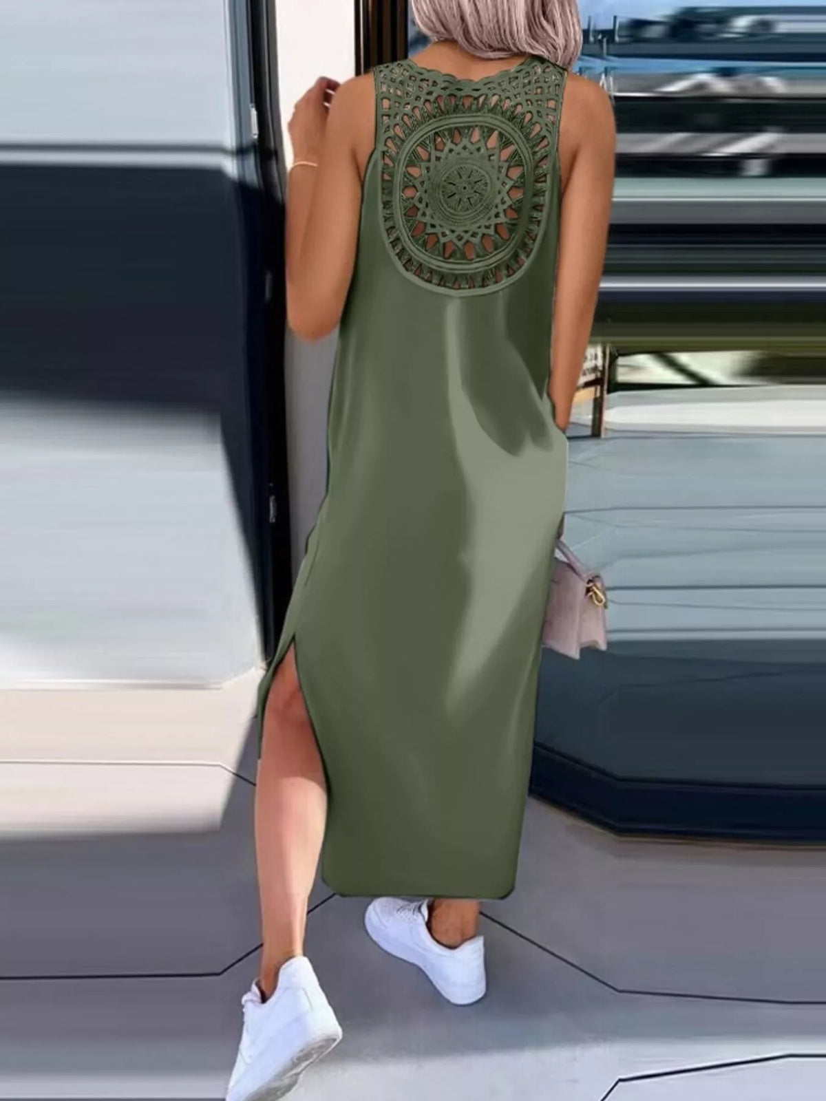 Side Slit Sleeveless Maxi Dress - Lilixa.store