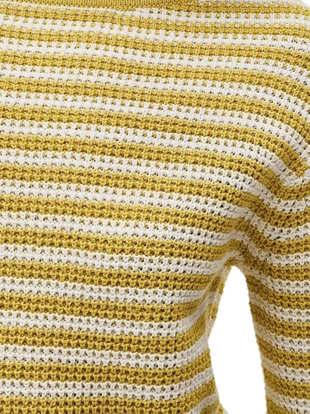 Striped Boat Neck Knit Sweater, view 12