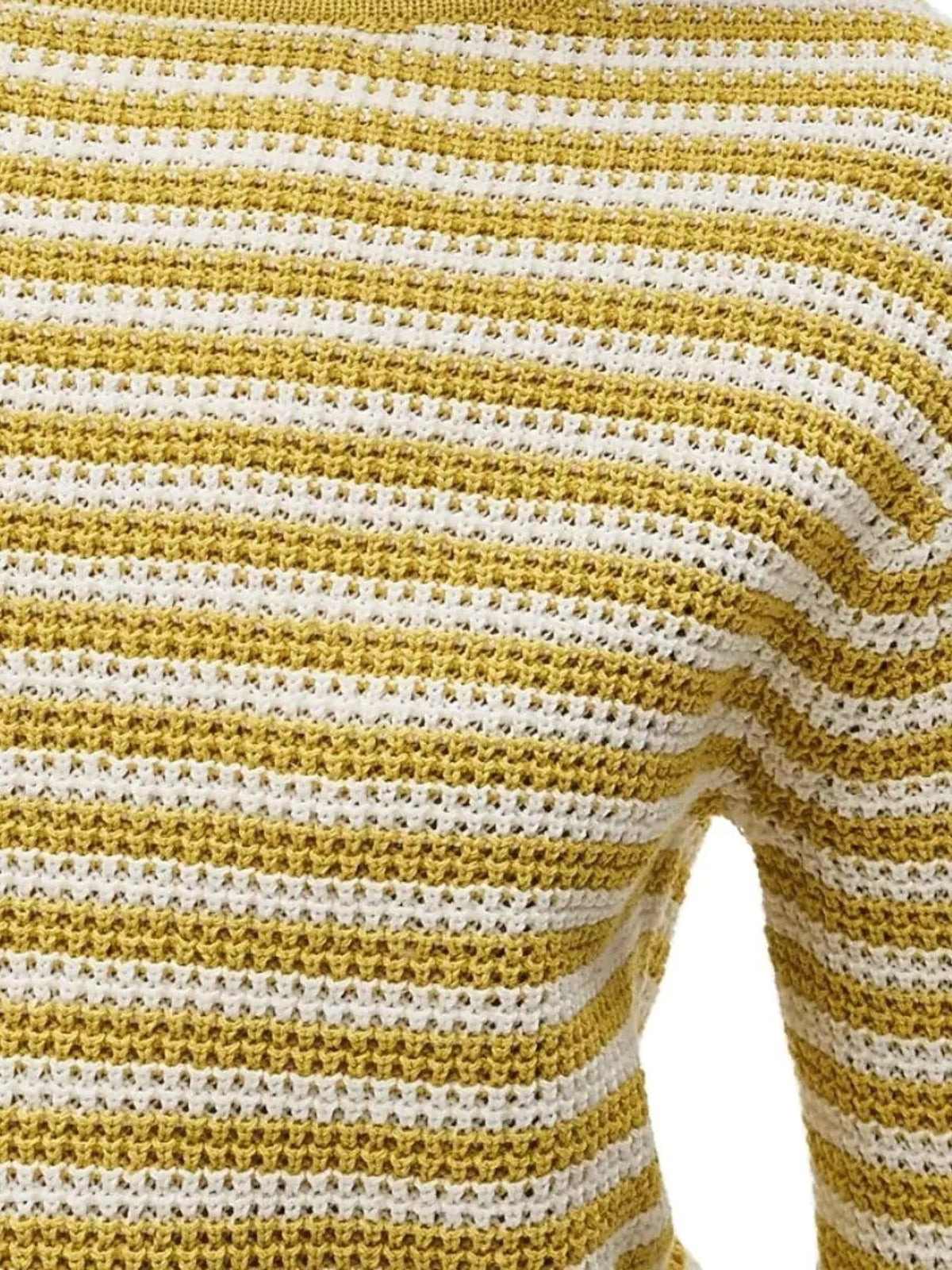 Striped Boat Neck Knit Sweater