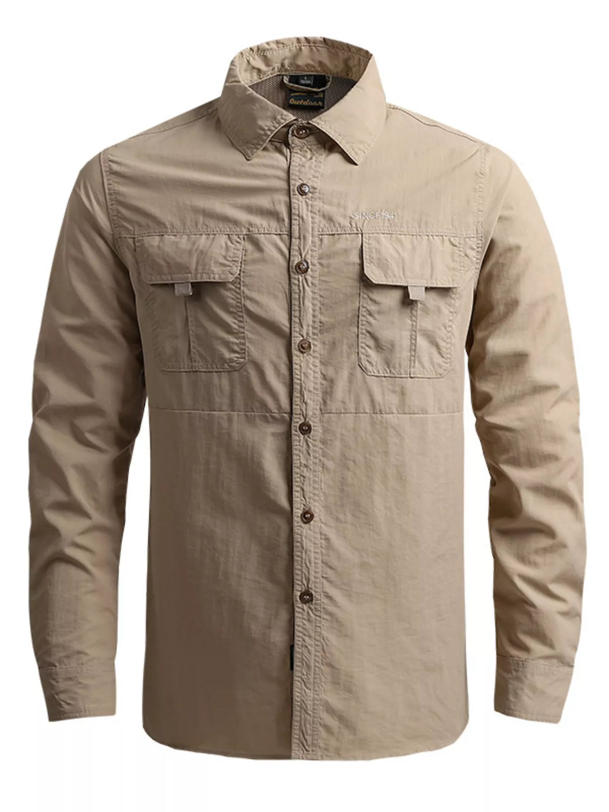 Men's Plus Size Long Sleeve Button-Down Shirt - Lilixa.store