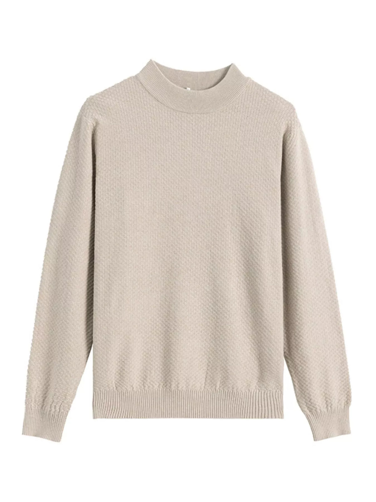 Men's Plus Size Textured Mock Neck Knit Top - Lilixa.store