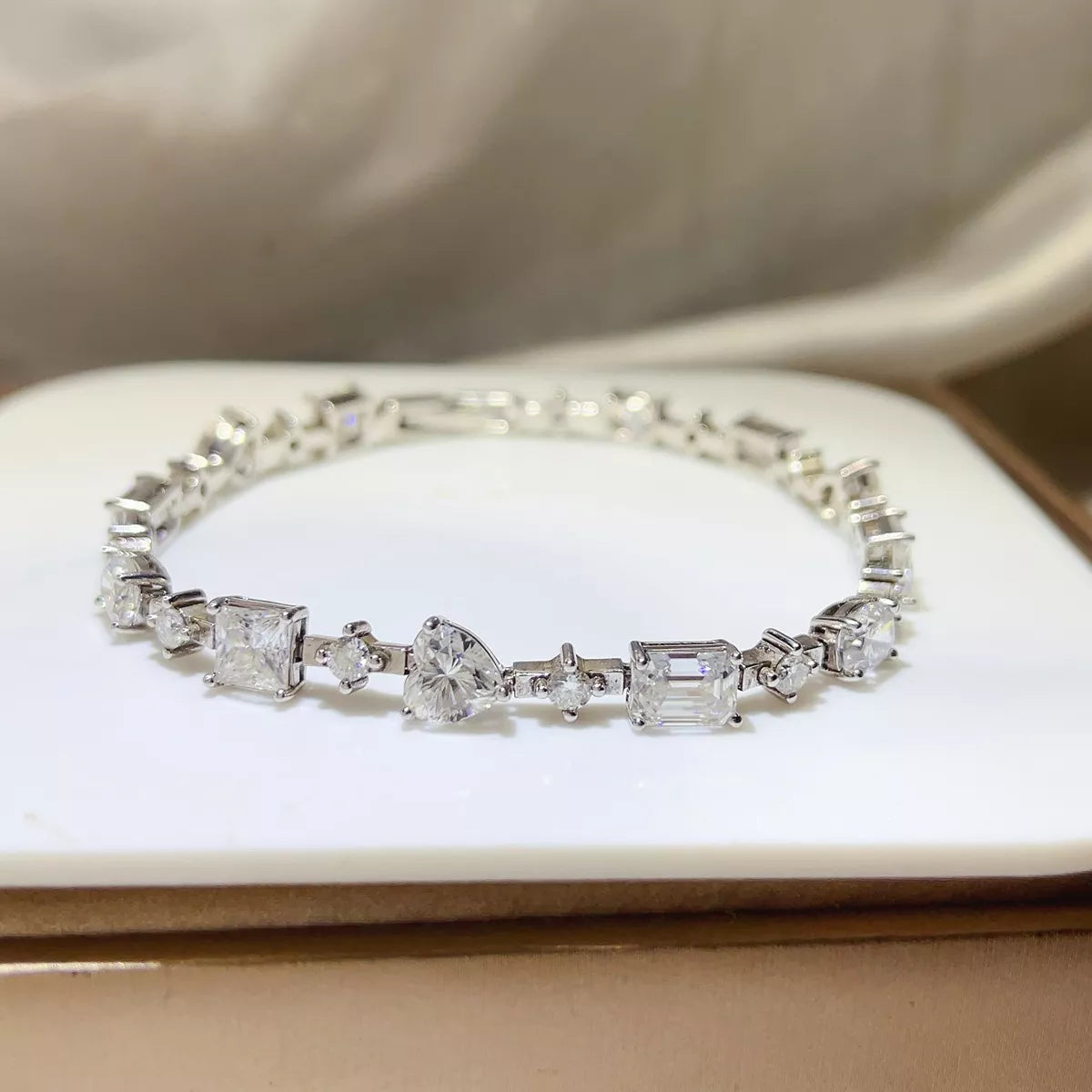 925 Sterling Silver Moissanite Bracelet - Lilixa.store