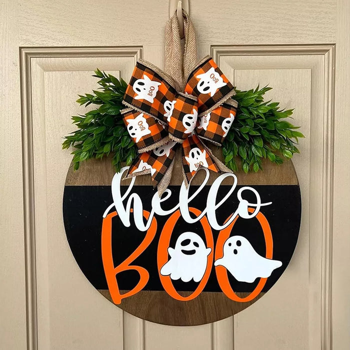Hello BOO Halloween Decorative Wooden Door Hanger - Lilixa.store