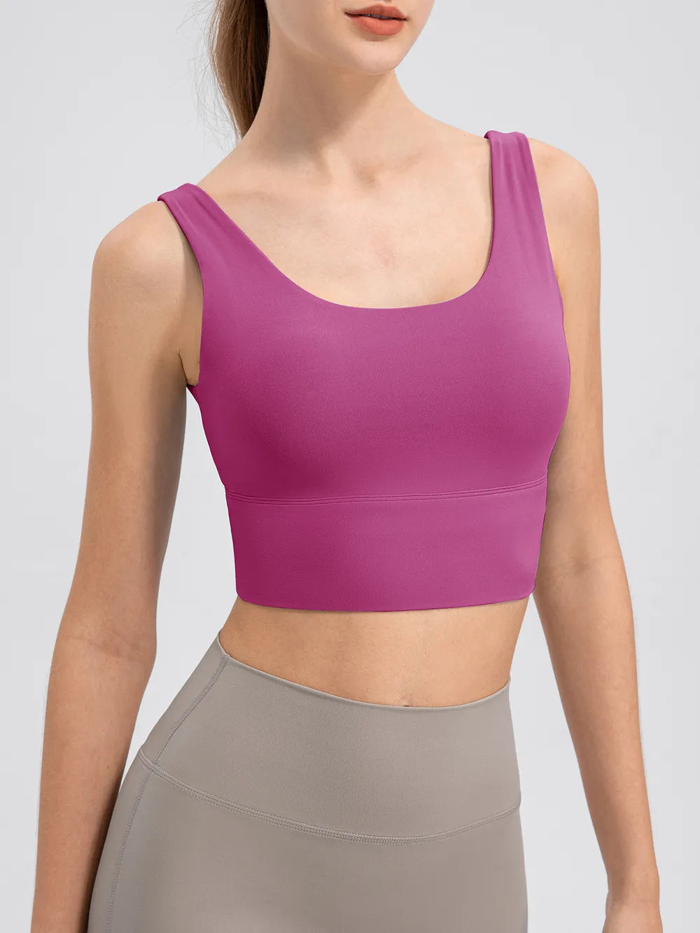 Scoop Neck Wide Strap Active Tank - Lilixa.store