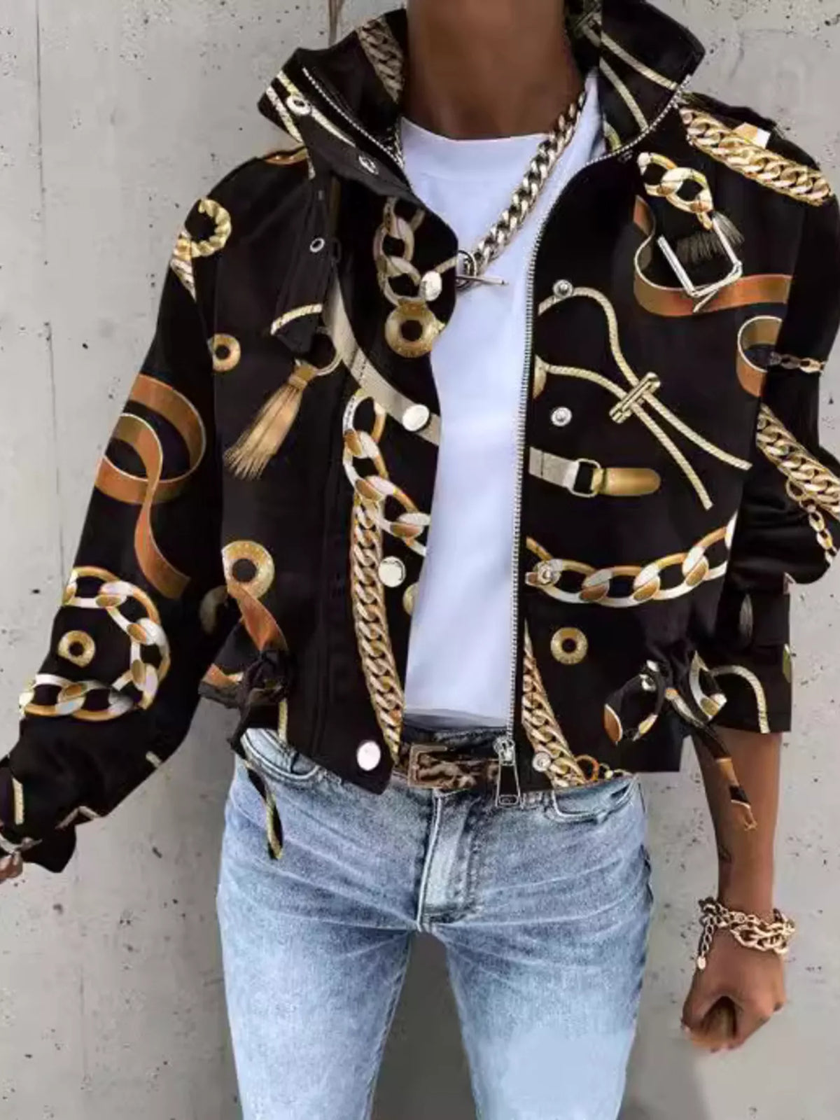 Snap Down Cropped Jacket