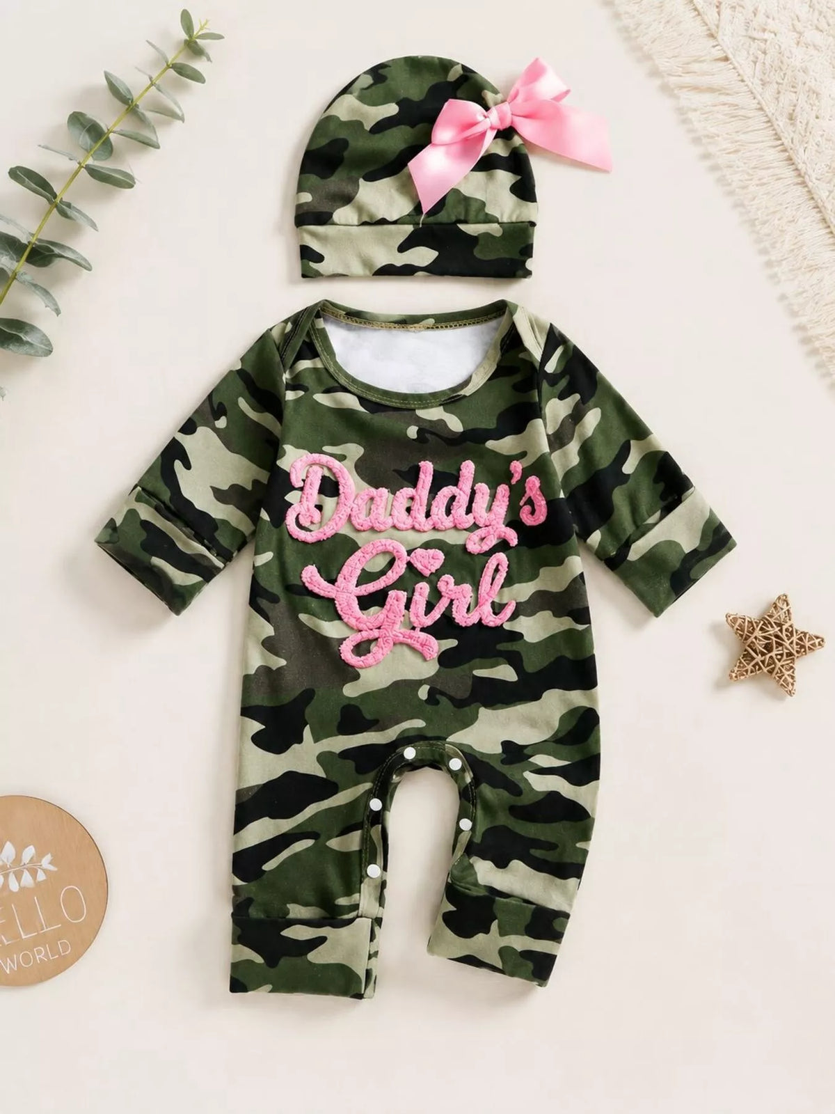 Children's Camo Jumpsuit and Hat Set - Lilixa.store