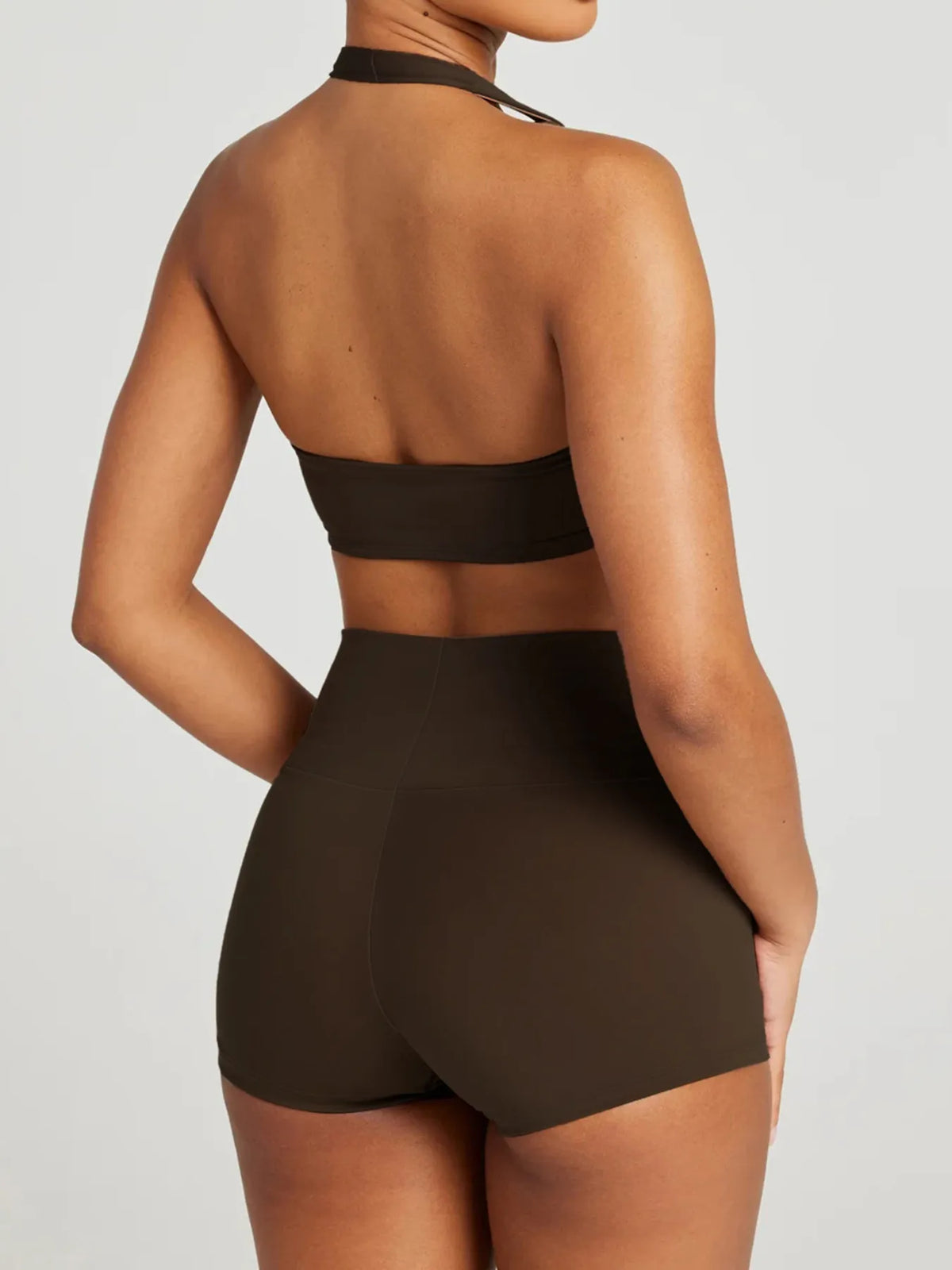 Halter Neck Cami and Shorts Active Set - Lilixa.store