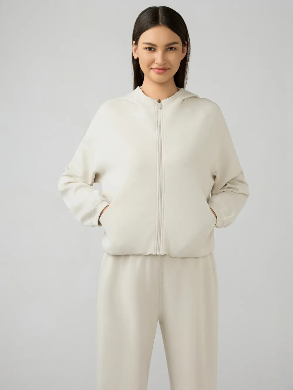 Millennia Zip Up Dropped Shouder Active Hooded - Lilixa.store