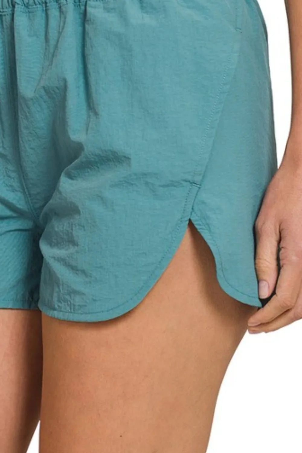 Zenana Windbreaker Smocked Waistband Running Shorts - Lilixa.store