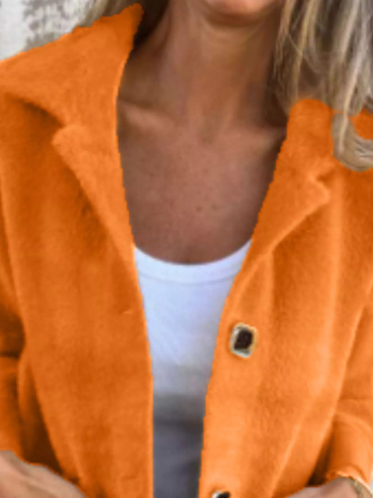 Full Size Button-Down Long Sleeve Longline Coat Plus Size, view 4