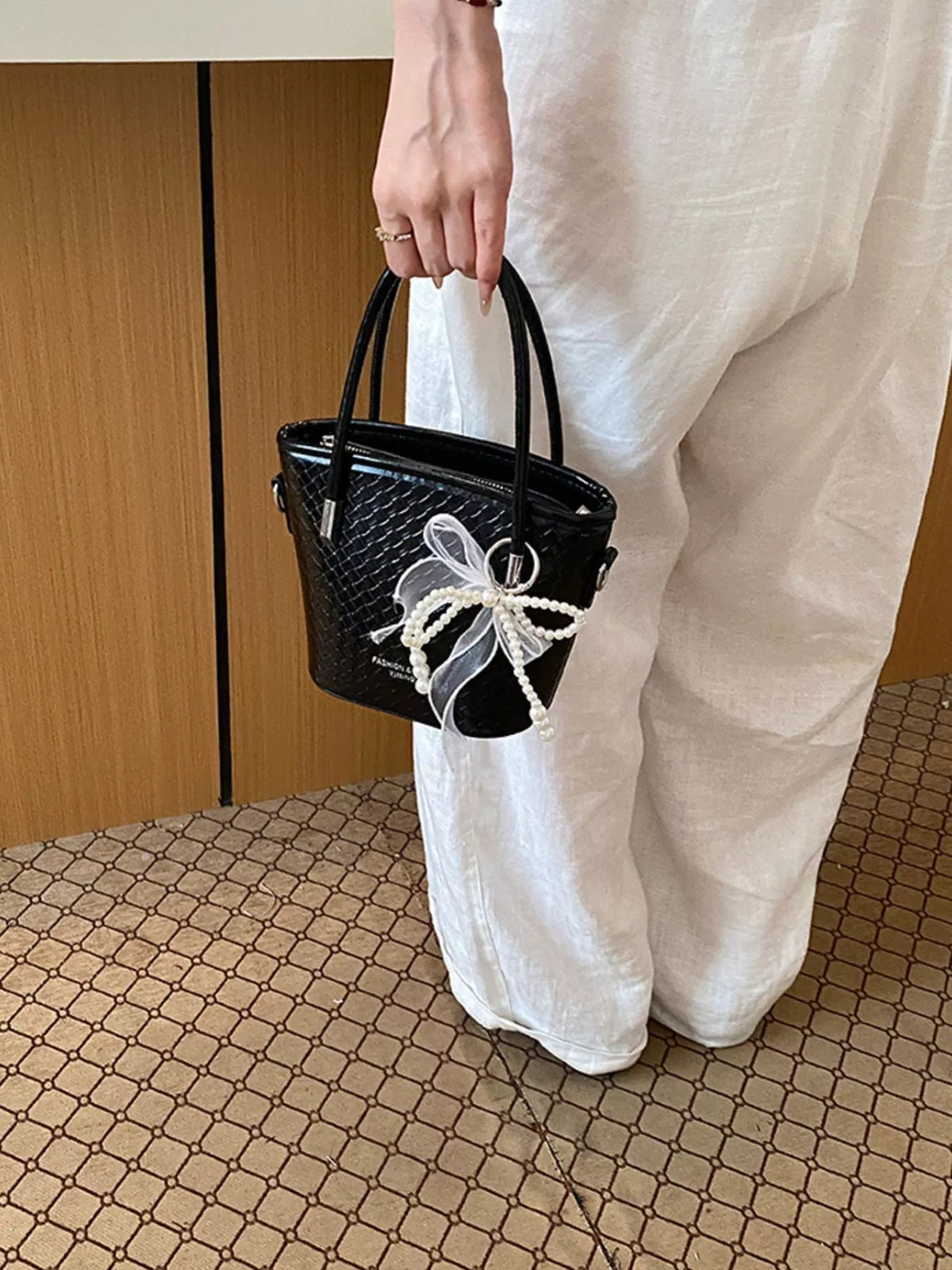 Textured Bucket Crossbody Bag