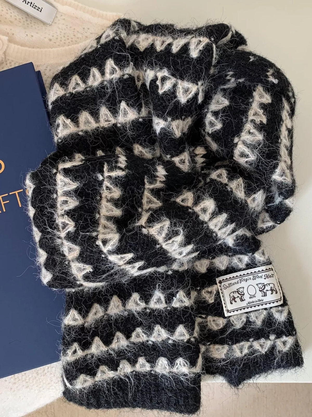 Vintage Knitted Pattern Scarf - Lilixa.store