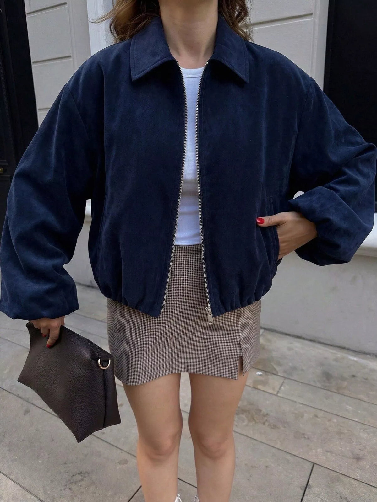 Zip Up Cropped Jacket - Lilixa.store