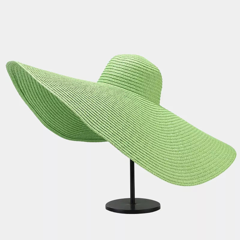 Oversized Wide Brim Straw Sun Hat, view 8