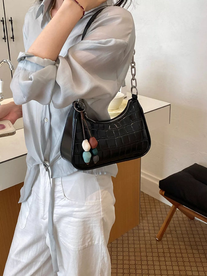 Textured PU Leather Shoulder Bag - Lilixa.store