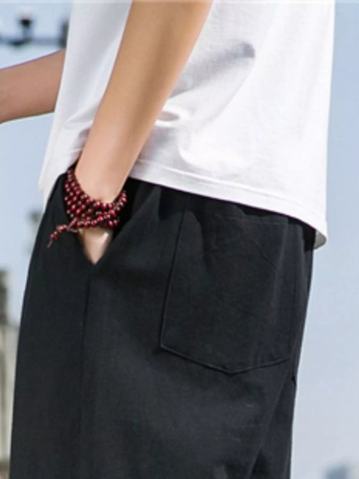 Men's Plus Size Loose Fit Drawstring Casual Pants, view 3