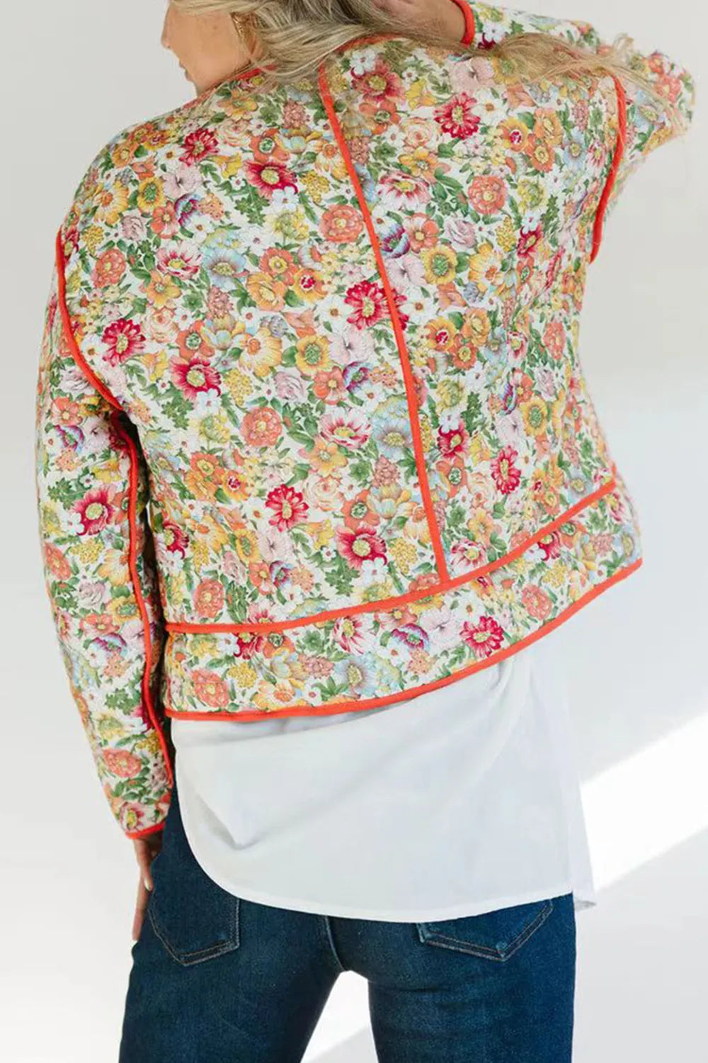 Floral Button Up Long Sleeve Winter Coat - Lilixa.store