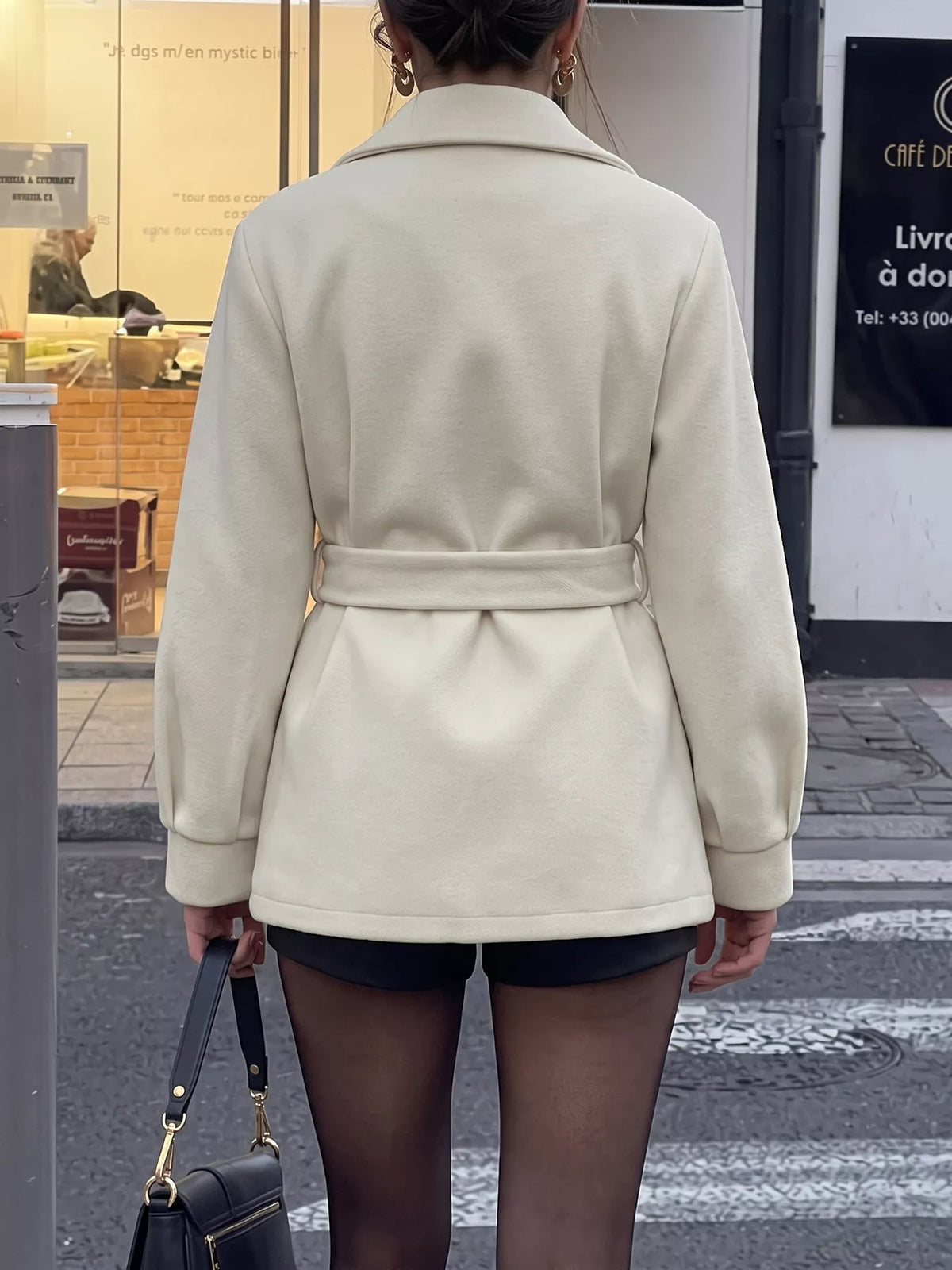 Lapel Collar Button Up Outerwear - Lilixa.store