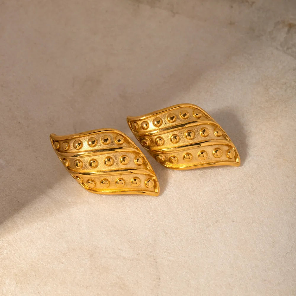18K Gold-Plated Stainless Steel Stud Earrings - Lilixa.store