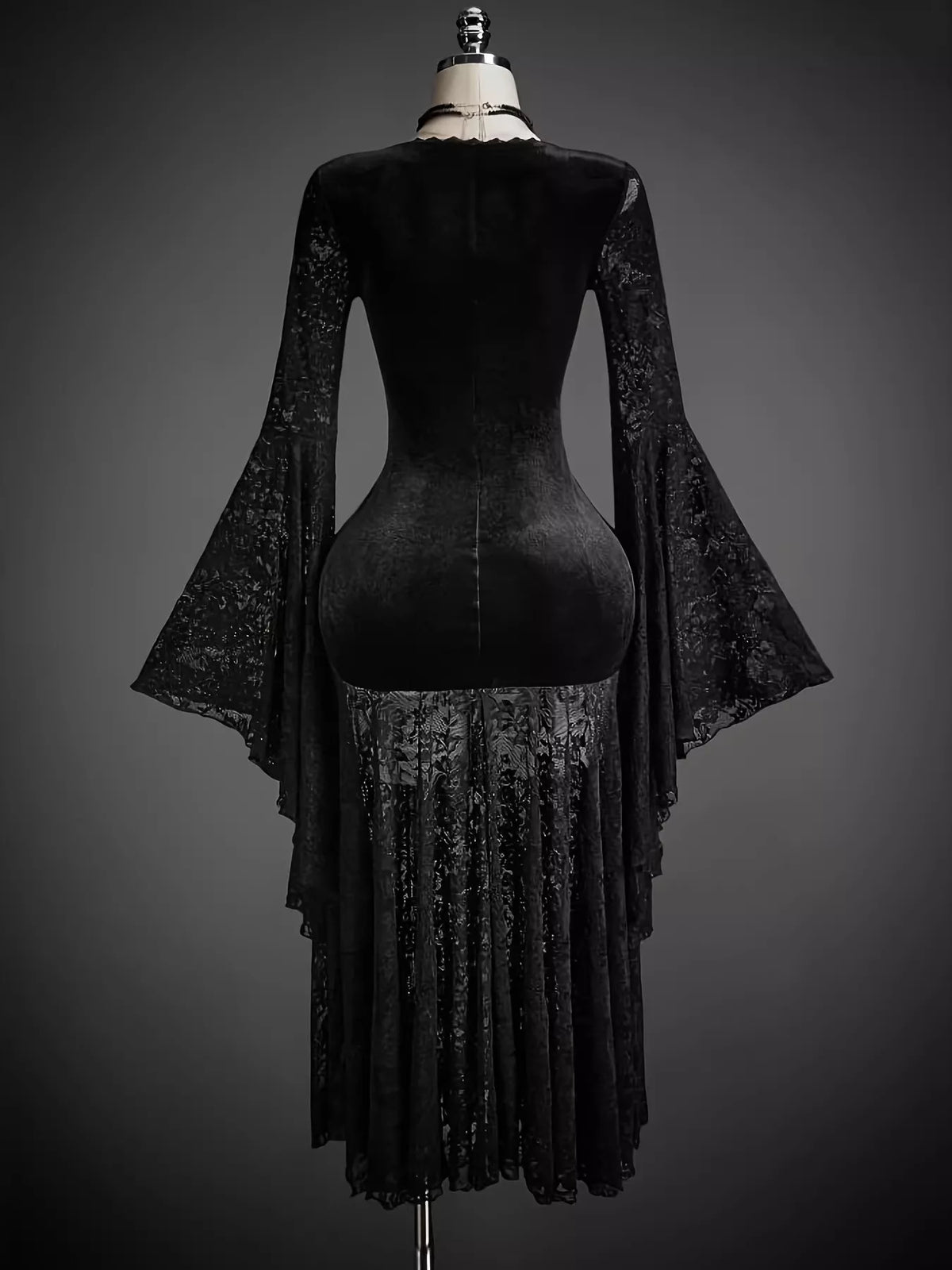 Lace V-Neck Flare Sleeve Dress - Lilixa.store