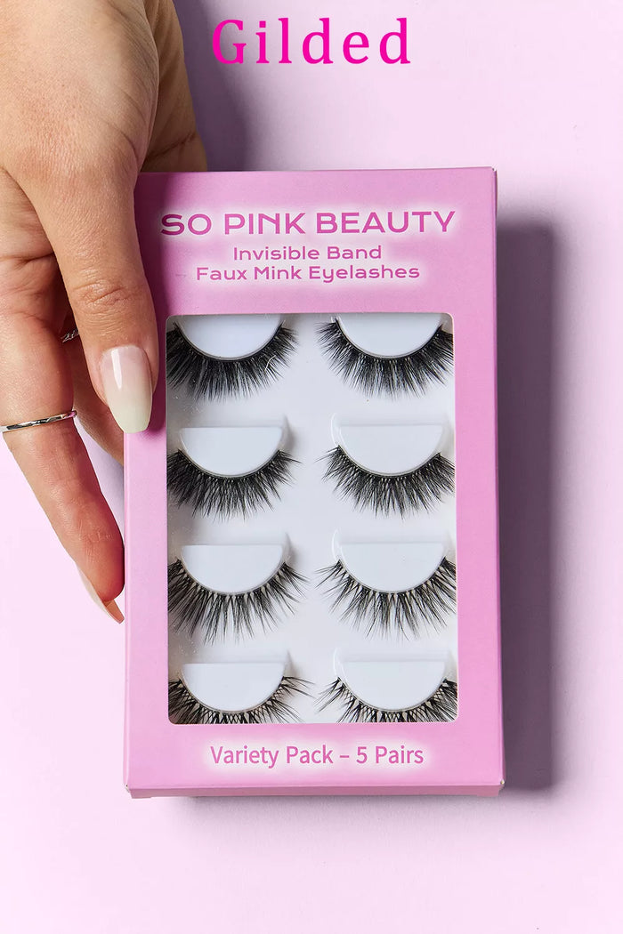 SO PINK BEAUTY Faux Mink Eyelashes Variety Pack 5 Pairs - Lilixa.store