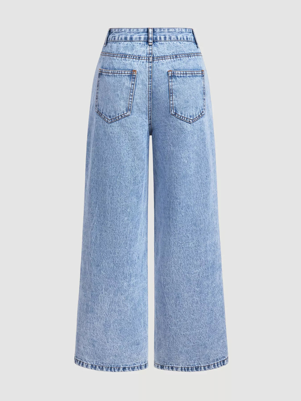 Embroidered High-Waisted Wide-Leg Jeans - Lilixa.store