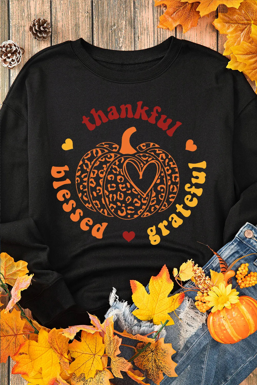 Pumpkin Graphic Long Sleeve Sweatshirt - Lilixa.store