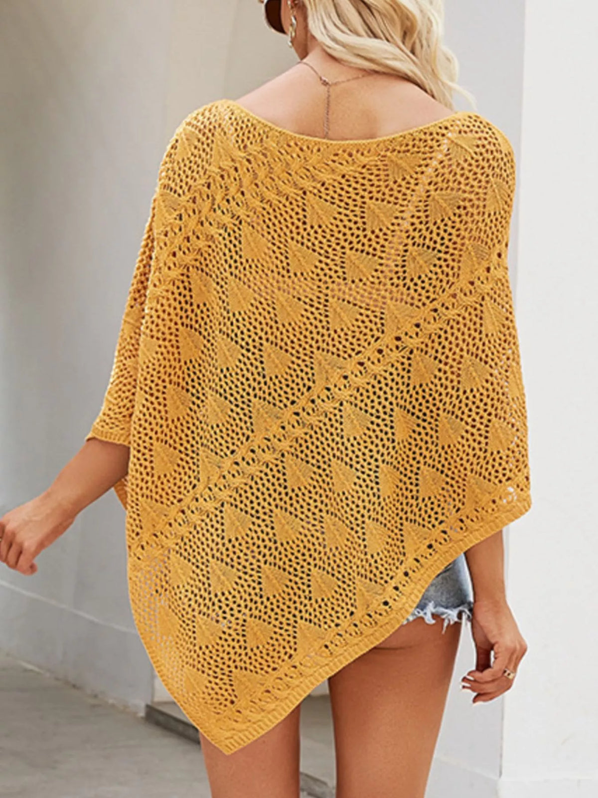 Poncho Style Knit Cover Up - Lilixa.store