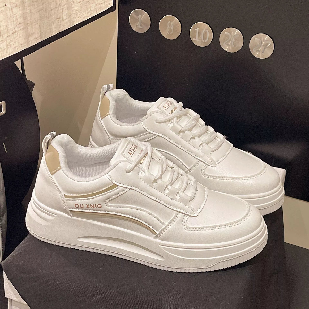 Classic Lace-Up Platform Sneakers - Lilixa.store