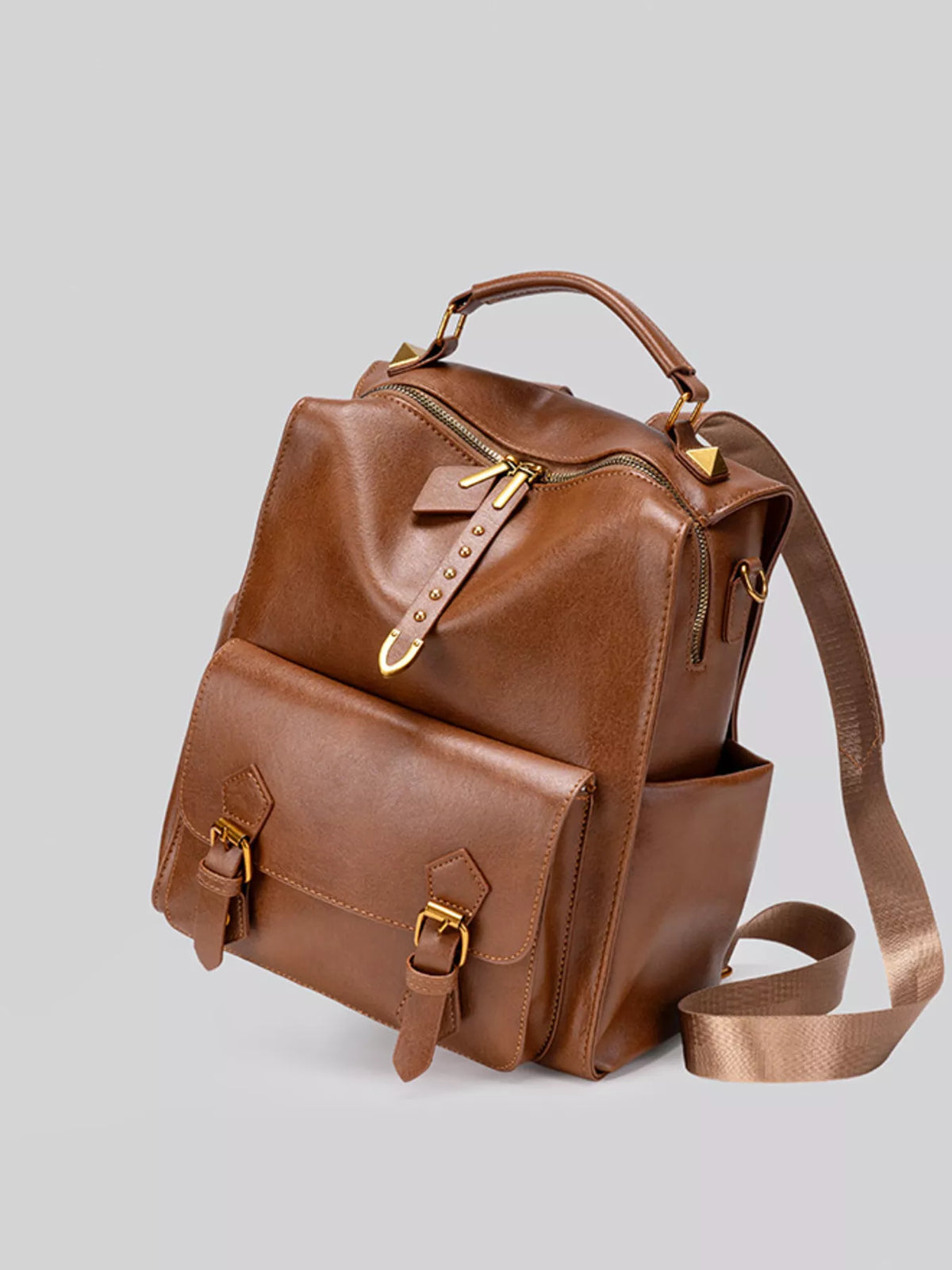 Vintage Style Leather Backpack Bag