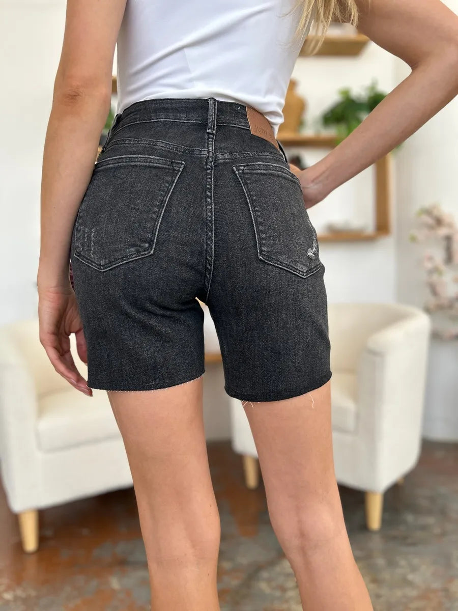 Judy Blue Full Size High Waist Rigid Magic Denim Shorts - Lilixa.store