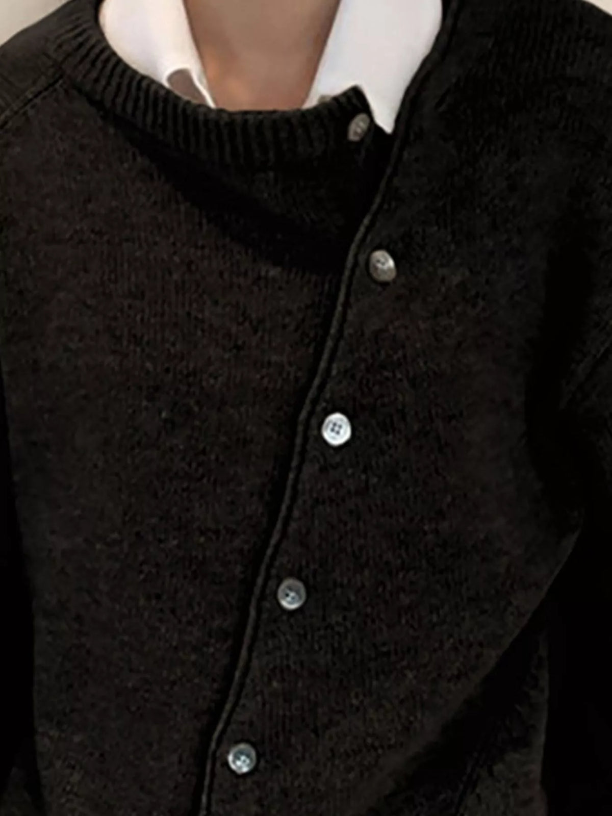Asymmetric Button-Down Sweater