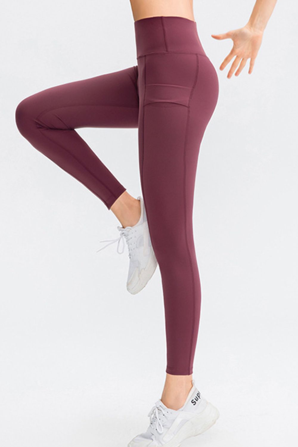 Wide Waistband Slim Fit Long Sports Pants with Pocket - Lilixa.store