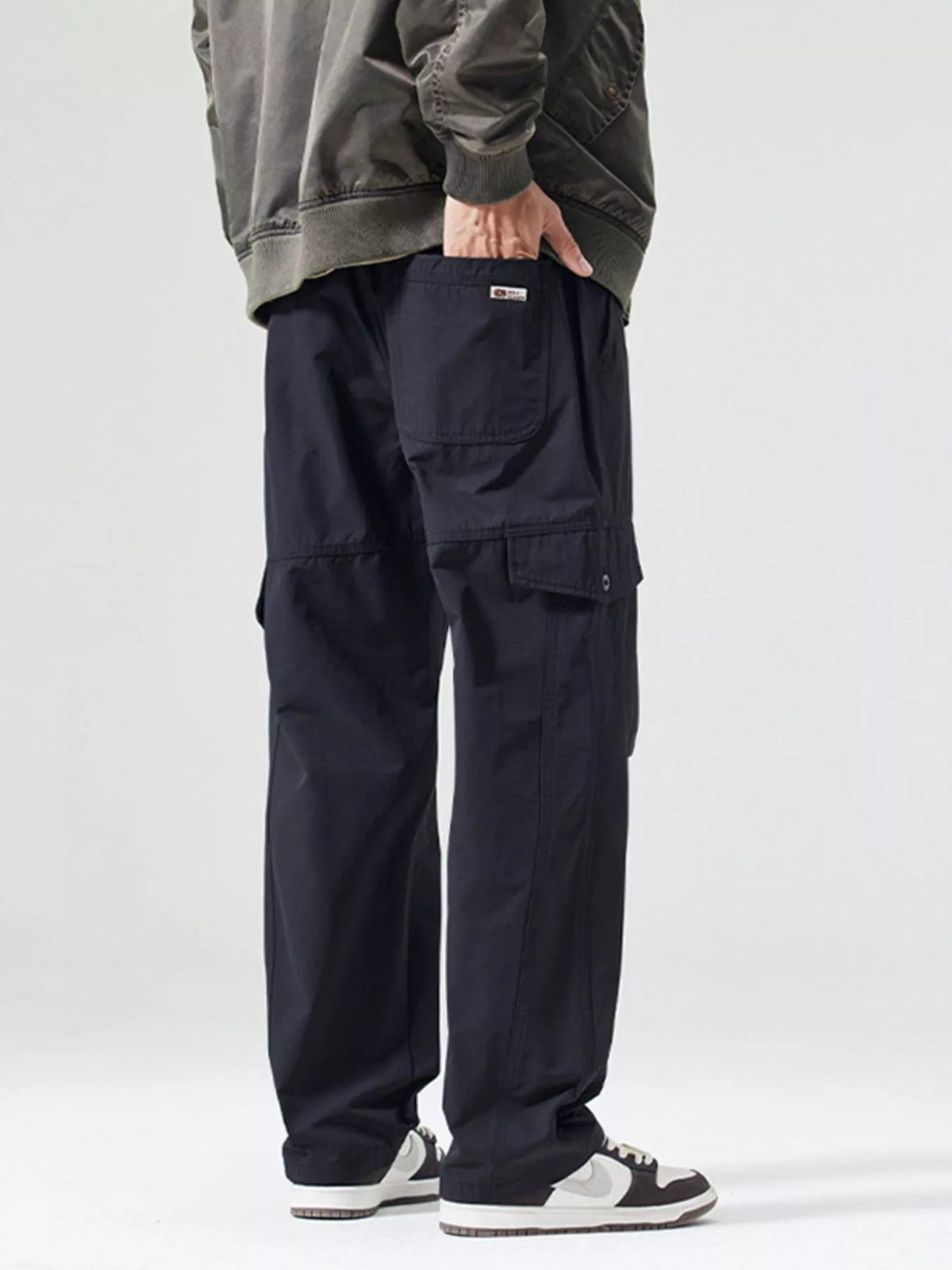 Men's Full Size Wide Leg Cargo Pants Plus Size in Black