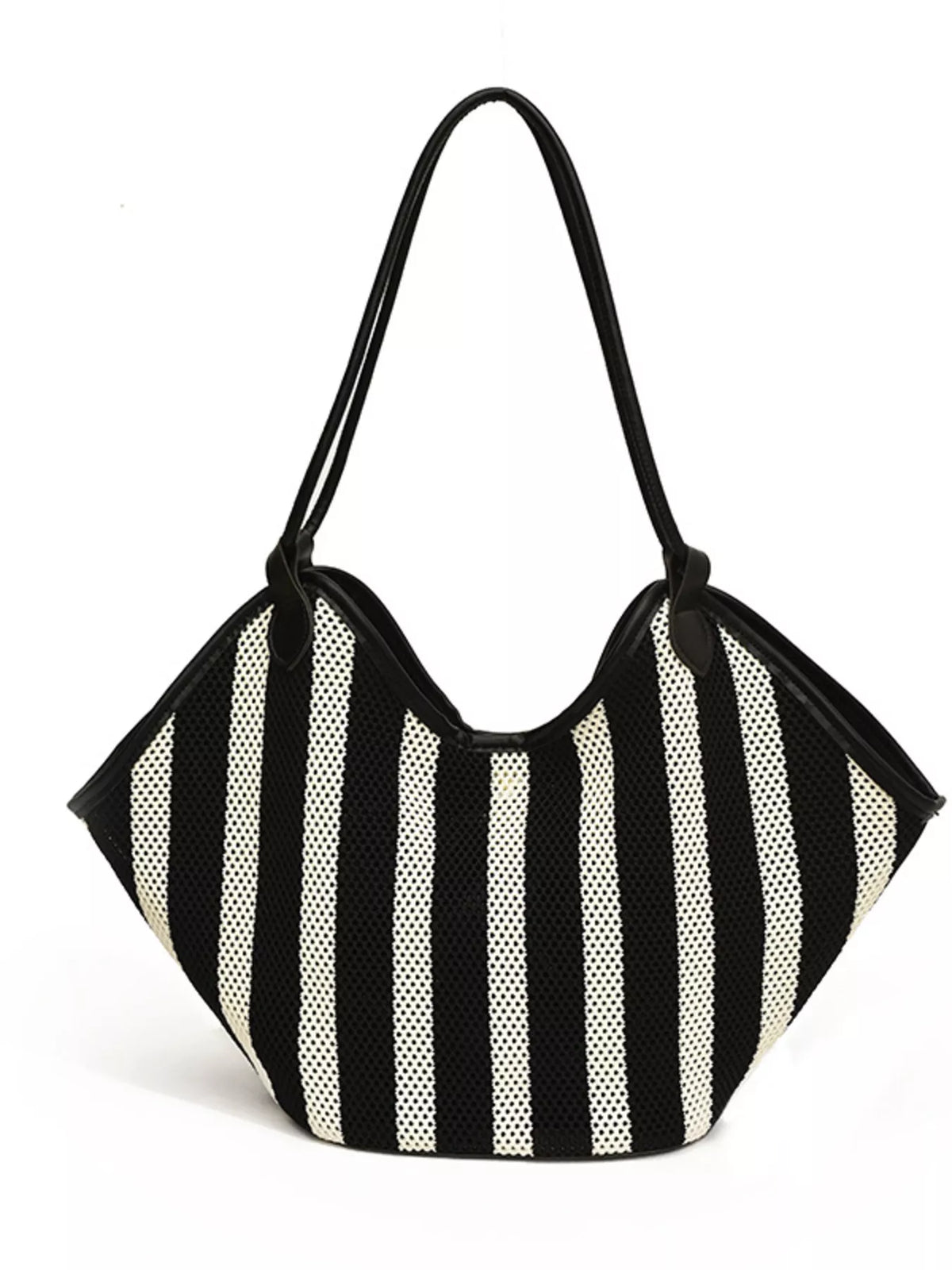 Striped Knit Shoulder Bag - Lilixa.store