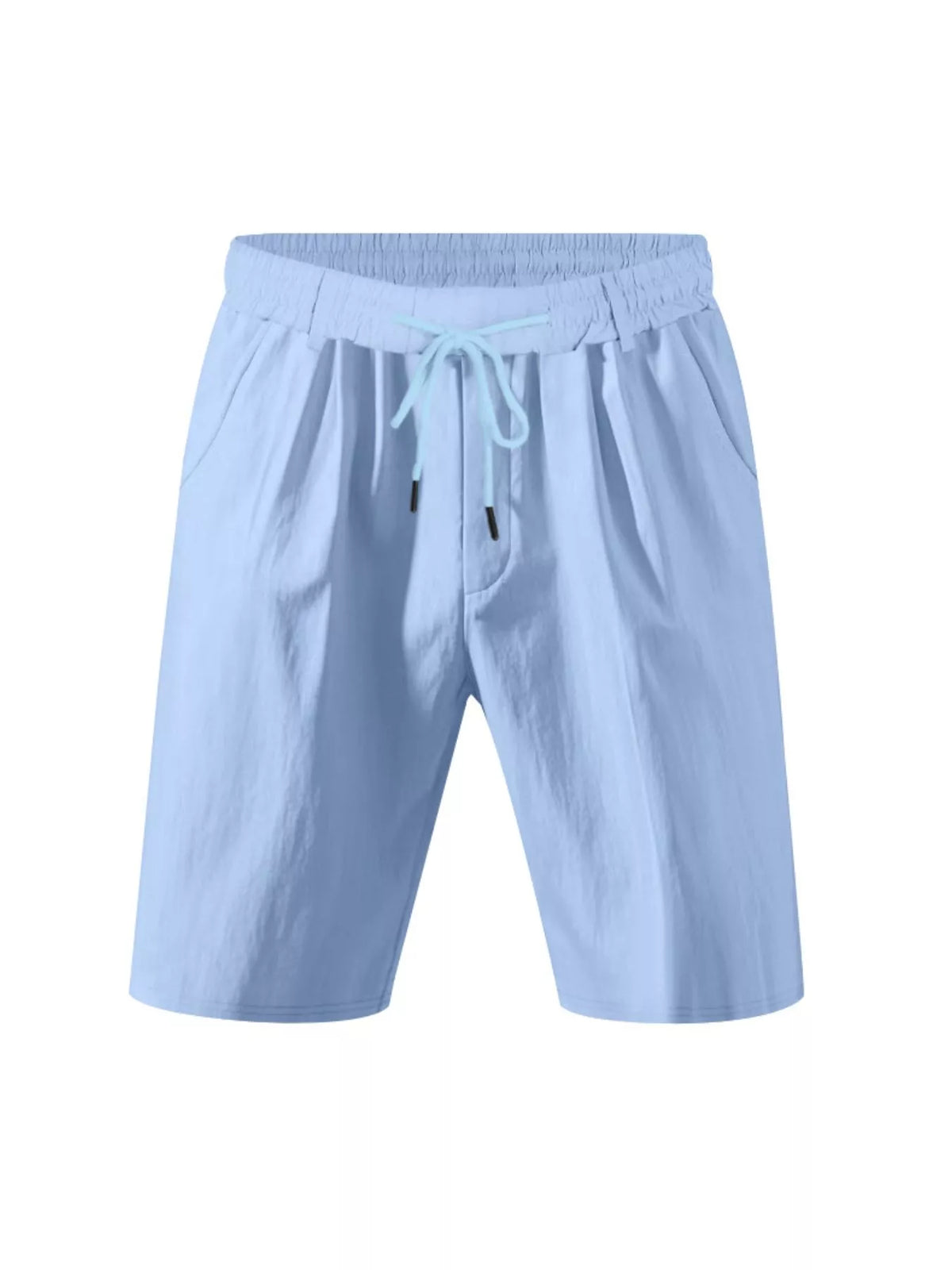 Men's Full Size Casual Lightweight Drawstring Shorts Plus Size in Light Blue