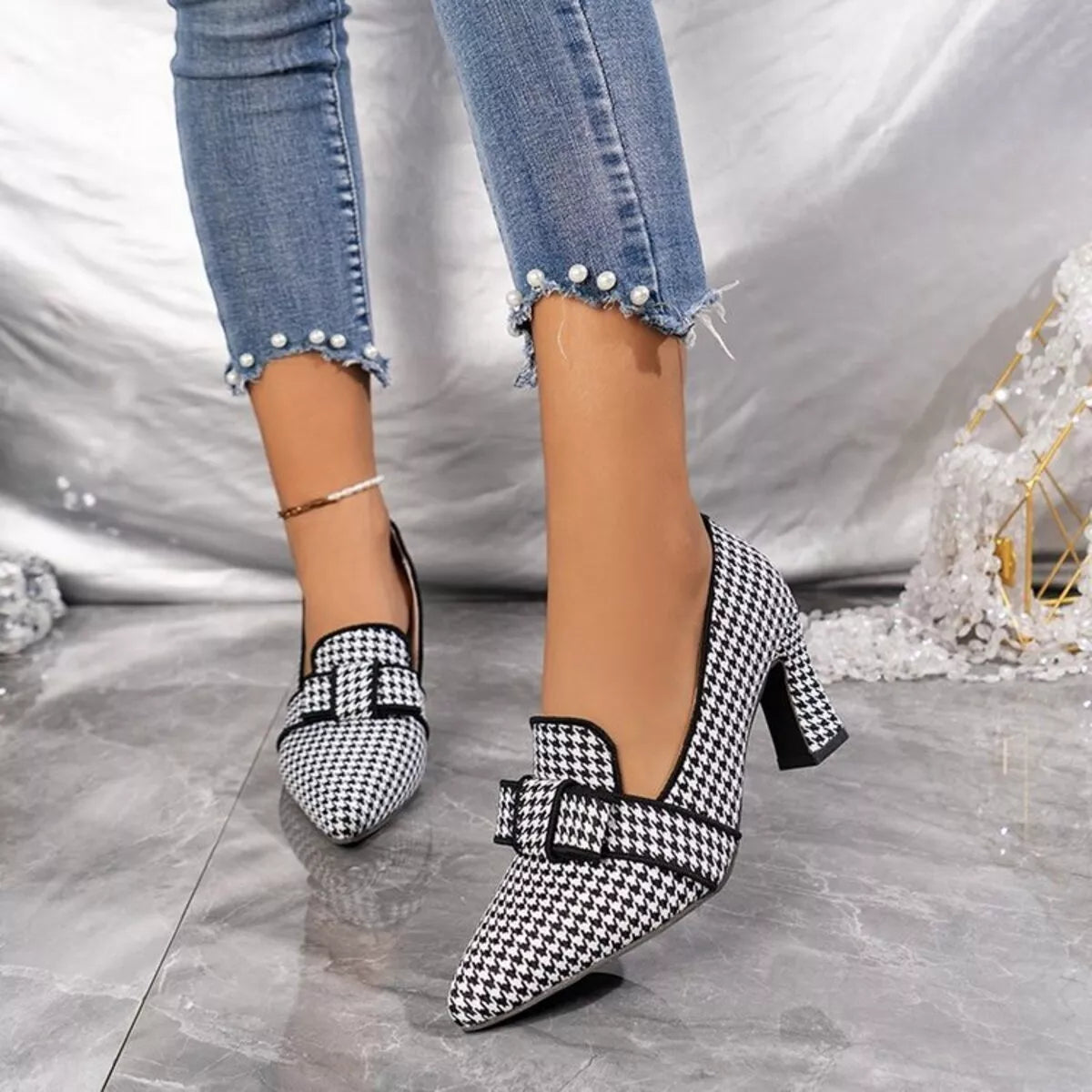Point Toe Block Heels Pumps - Lilixa.store