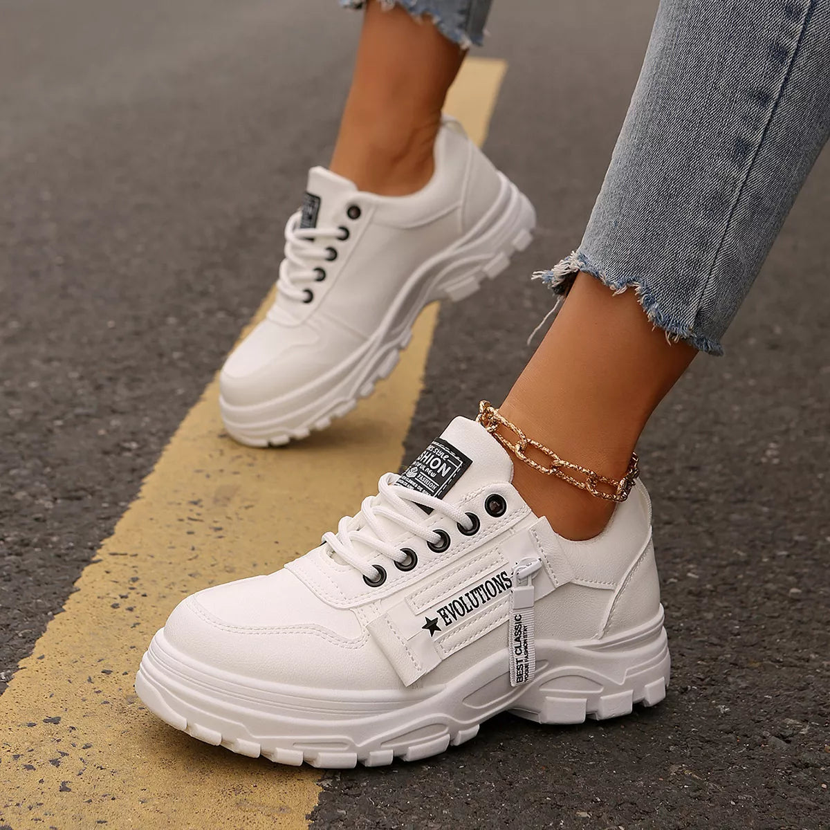 Lace Up Round Toe Athletic - Lilixa.store