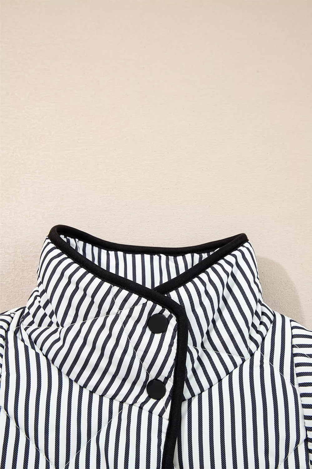 Striped Quilted Vest Coat - Lilixa.store