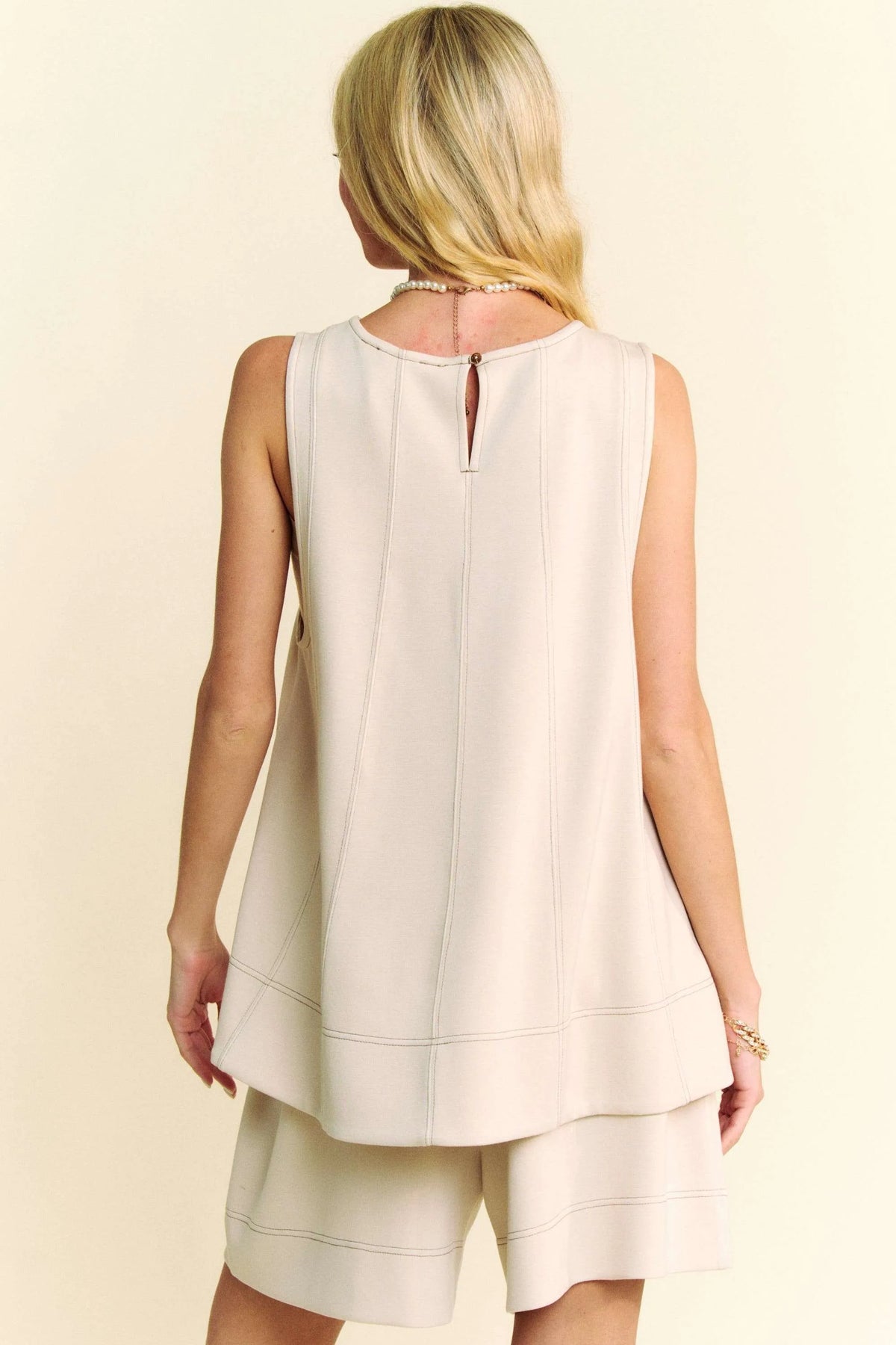 Davi & Dani Contrast Seam Top and Short Set - Lilixa.store