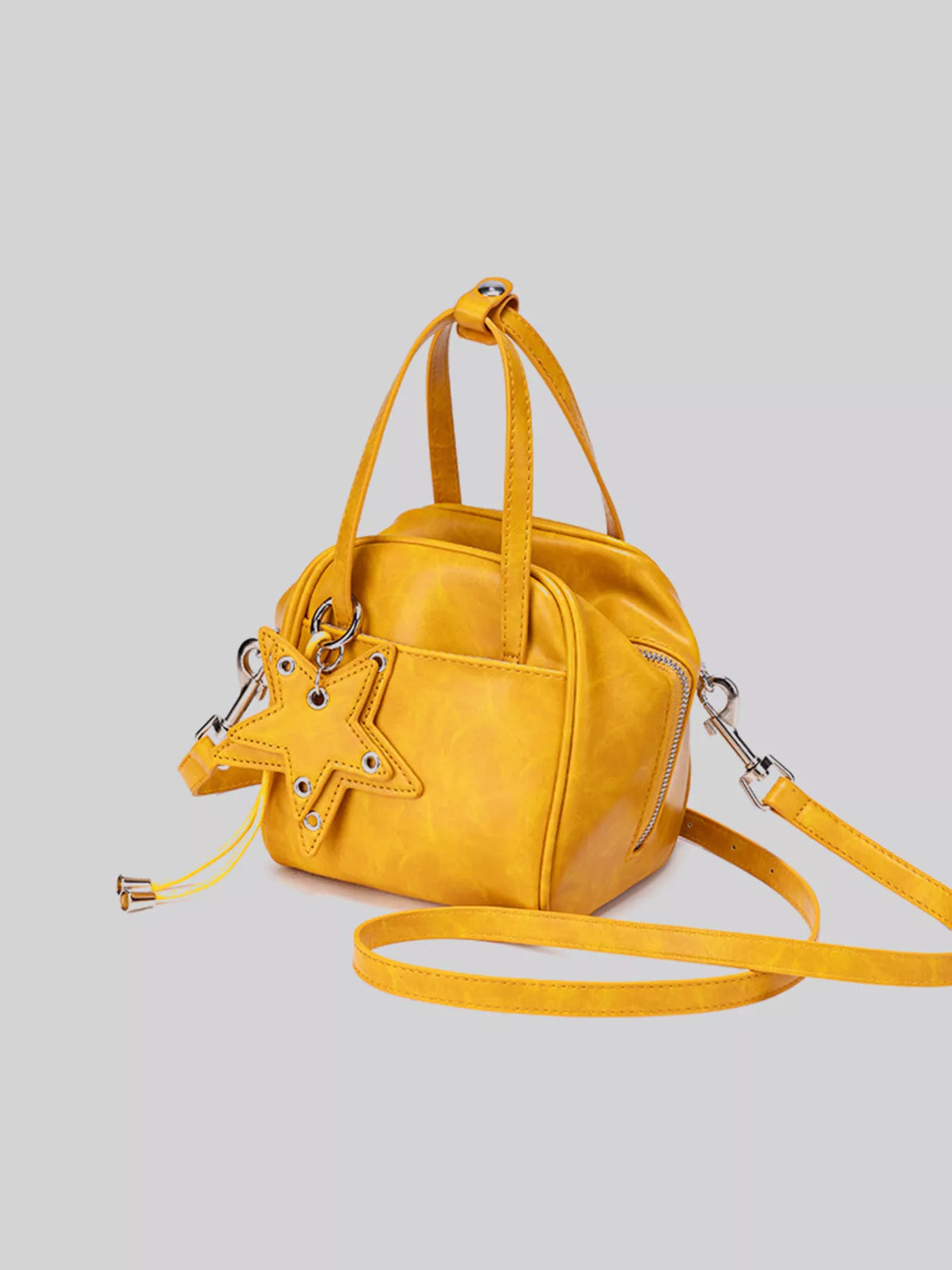 Star-Charm PU Leather Crossbody Bag in Yellow, view 5