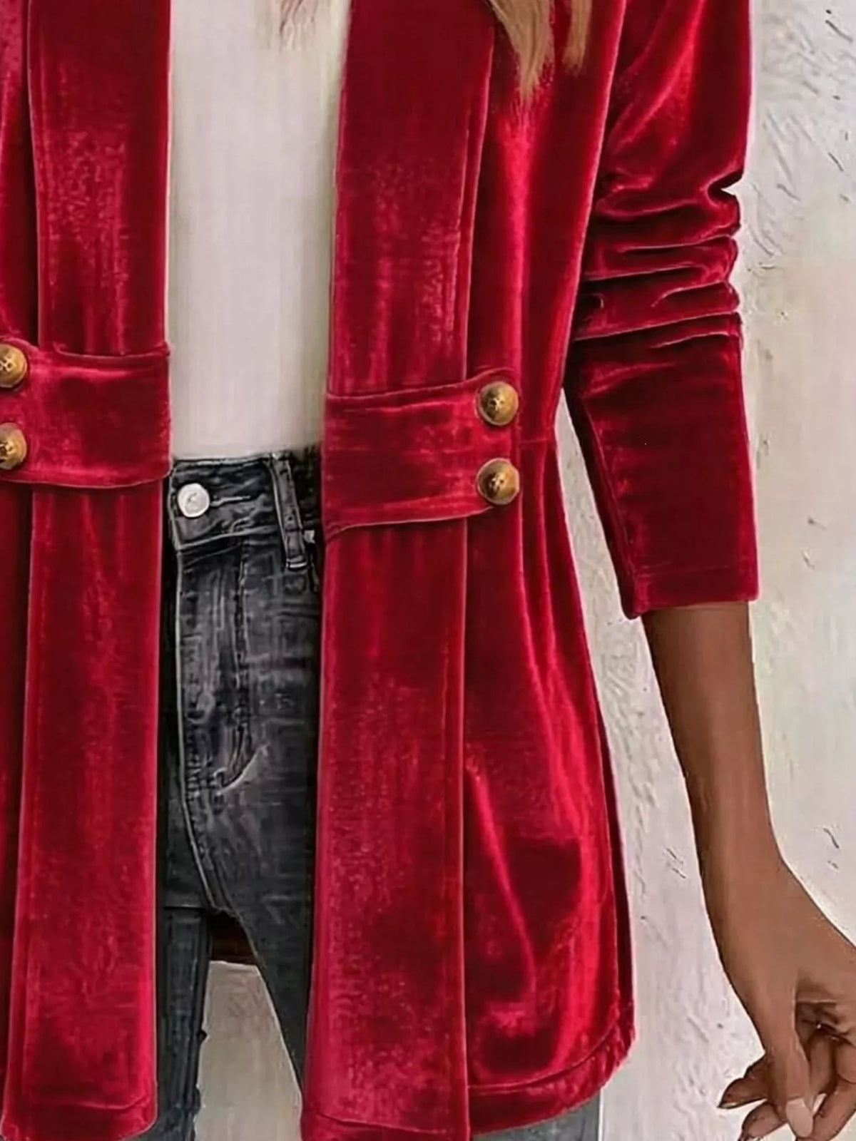 Full Size Velvet Open-Front Cardigan Plus Size - Lilixa.store