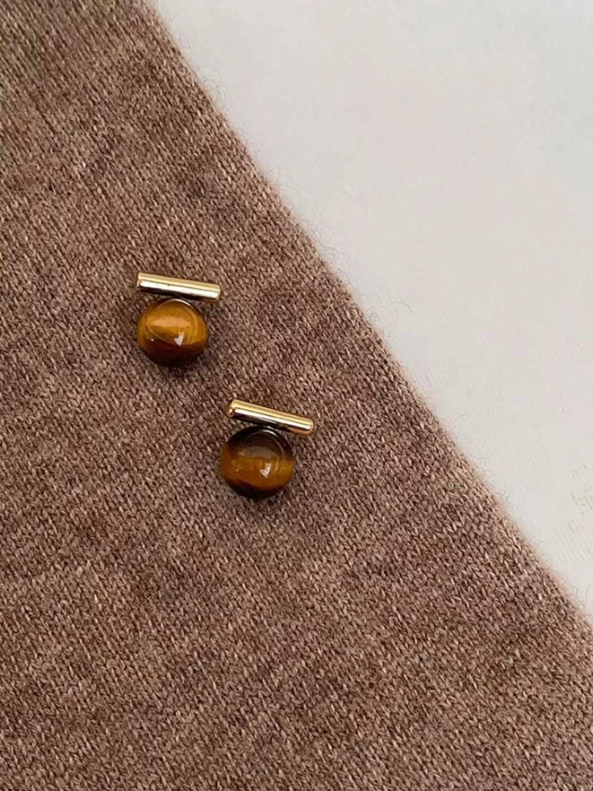 Tiger Eye Stone Stud Earrings - Lilixa.store